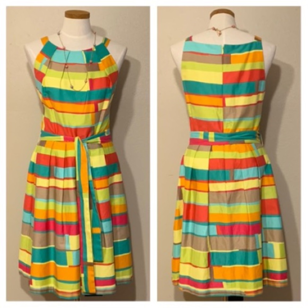 NEW CONDITION!  Vintage Leslie Fay knee-length fit-and-flare dress